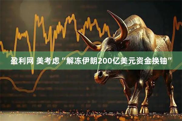 盈利网 美考虑“解冻伊朗200亿美元资金换铀”