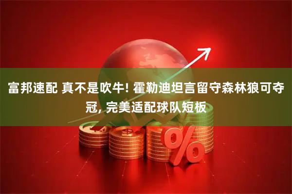 富邦速配 真不是吹牛! 霍勒迪坦言留守森林狼可夺冠, 完美适配球队短板